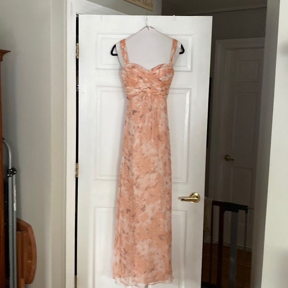 amsale floral bridesmaid dress Chiffon Lace V Neck Short Sleeve Wedding Dresses, PW506